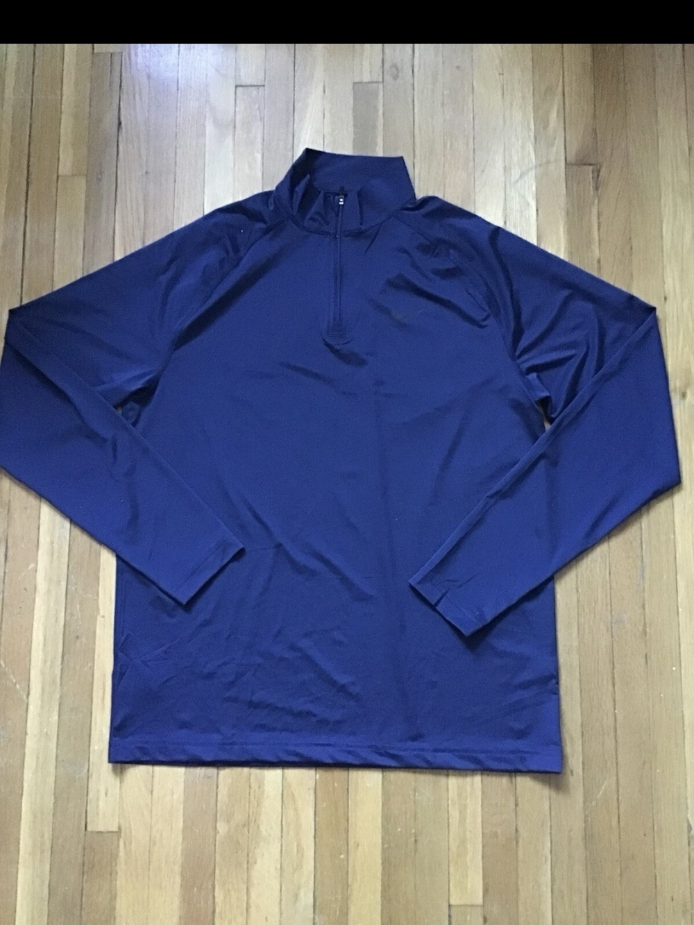 Nike Running Dri-Fit Men's Medium Solid Navy Blue Long Sleeve 1/4 Zip Up Shirt
